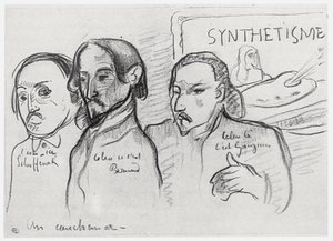 Portraits de Gauguin, Bernard et Schuffenecker - Emile Bernard
